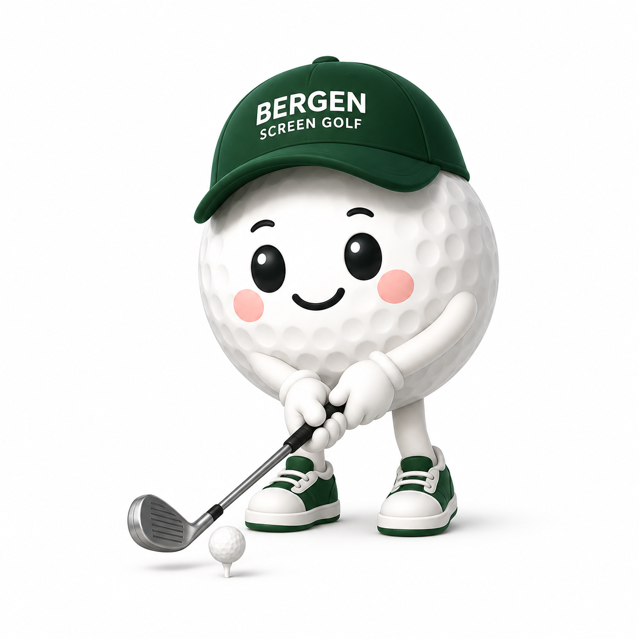 Bergen Screen Golf golf ball mascot