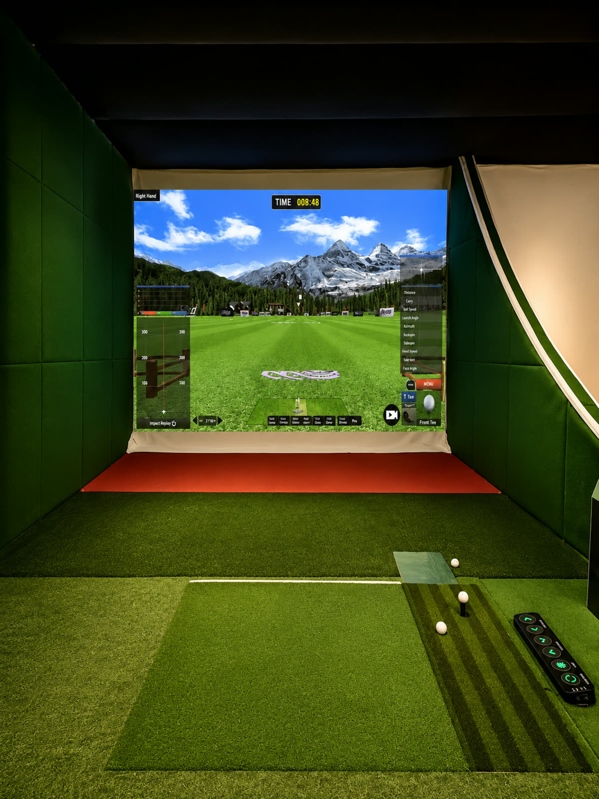 Course view on the MS Golf simulator screen